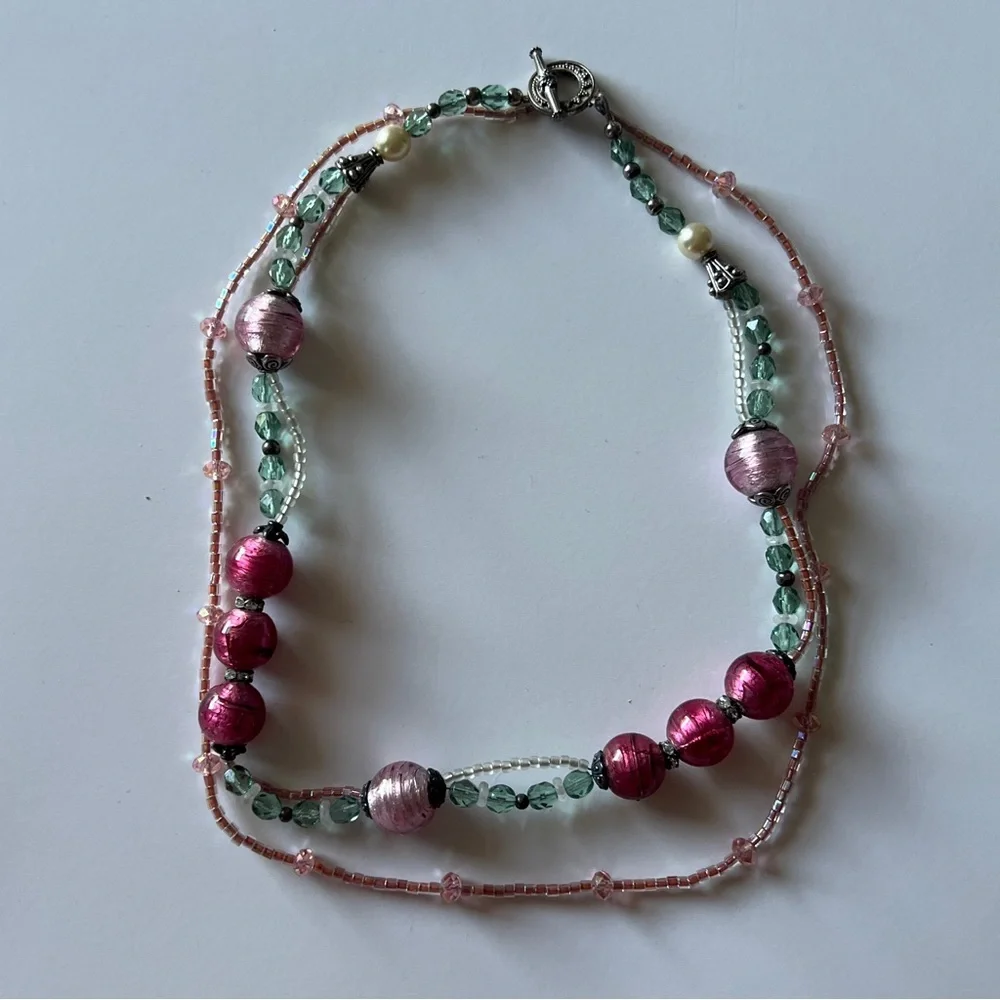 Deconstructed Flowers Along A Beaded Path J09